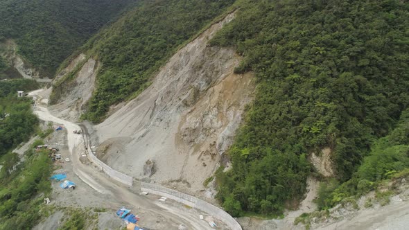 Construction on a Mountain Road. Philippines, Luzon.