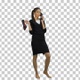 Young chatty woman using a shoe like a telephone, Alpha Channel - VideoHive Item for Sale