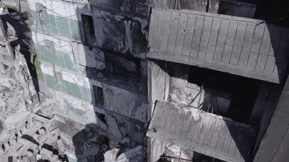 Residential Building Destroyed By the War in Ukraine Borodyanka Bucha District