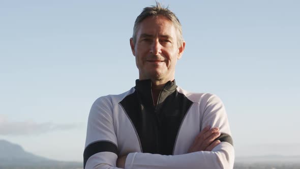 Portrait of a man standing on the coast