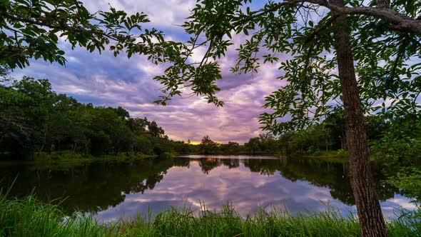 4k Time-lapse, View of Colorful dramatic sky sunset or sunrise