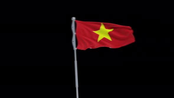 4K Vietnam flag transition with alpha. two step