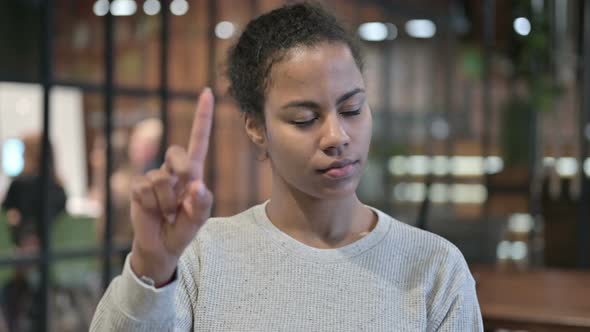 No, African Woman Rejecting By Waving Finger