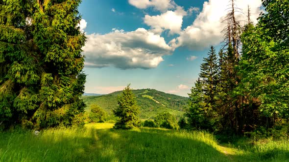 Clouds over Beskid mountains.