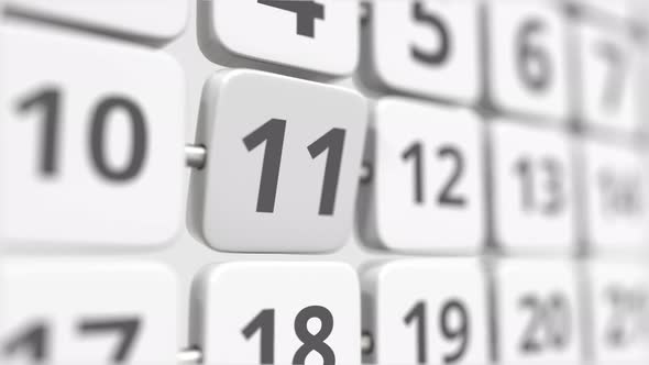 11 Date on the Turning Calendar Plate