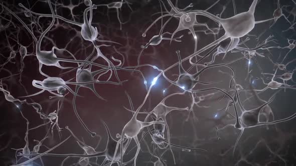 Neural Brain Activity synapse network 3D animation