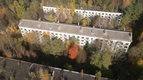 Old Abandoned Buildings In Ghost Town Pripyat Ukraine  Chernobyl Disaster Exclusion Zone