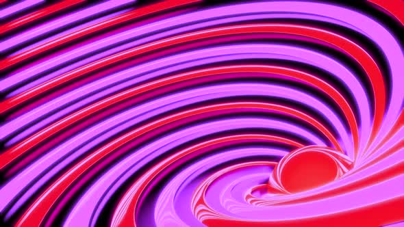 Abstract Background with Animated Hypnotic Hurricane of Pink and Red Stripes