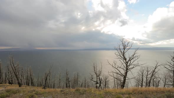 Timelapse of a lake in Yellowstone National Park