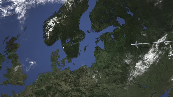 Commercial Plane Arrives To Gothenburg Sweden alt