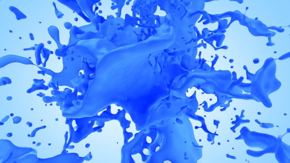 Pouring Blue Color Splash