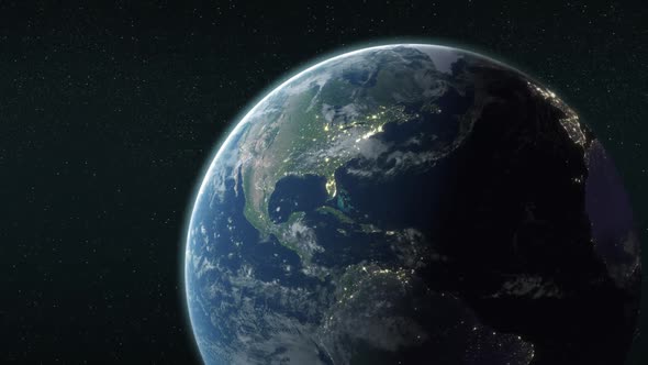Animation of earth in space alt