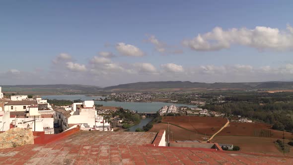 View out towards Spanish countryside in Arcos de la Frontera village