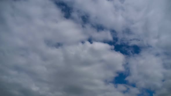 Clouds Move Smoothly in the Blue Sky. Timelapse