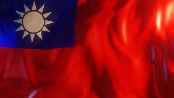 Taiwan Flag with Edge Bump