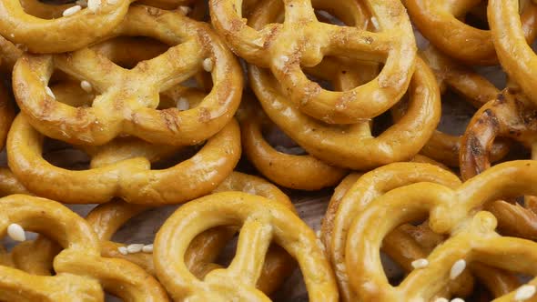 cookies pretzels close up