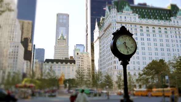 Timelapse of Watch Clock Showing Time in Urban City District