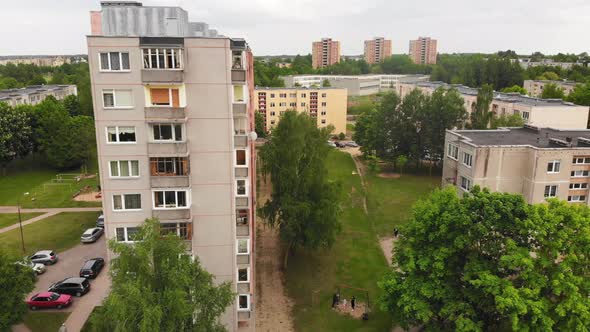 Ussr Type Block Living Buildings In Lithuania