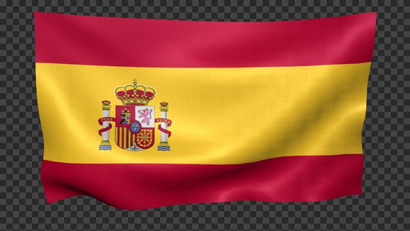 Spain Flag Waving Looped