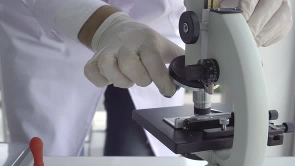 Scientist Work with Science Equipment in Laboratory