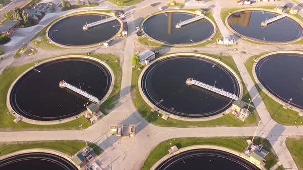 Water Treatment Facilities At Detroit Water And Sewerage In Michigan - aerial drone