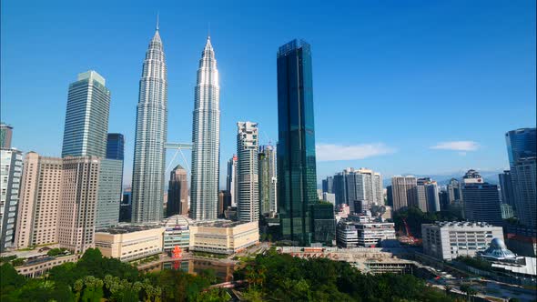 Petronas twin tower in the city at Malaysia