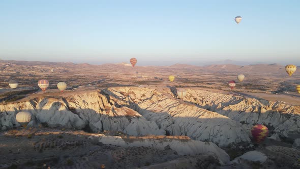 Cappadocia, Turkey : Balloons in the Sky. Aerial View