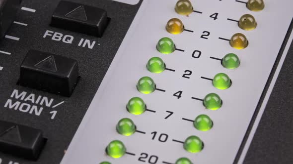 LED Indicator of Sound Level Signal on the Mixing Console in Macro