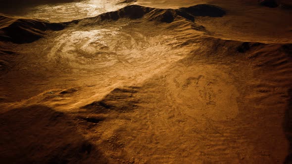 Fictional Mars Soil Aerial View of Martian Desert