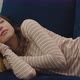 Exhausted Young Sleepy Woman Falling Down on Sofa - VideoHive Item for Sale