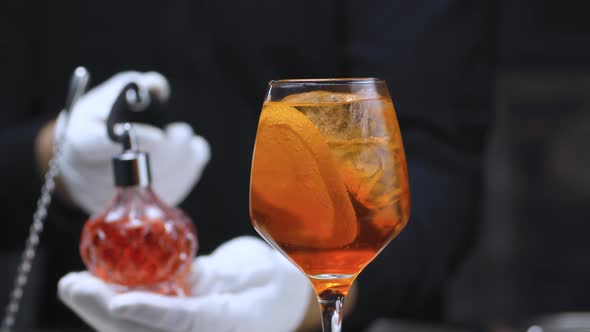 Aperol Spritz Cocktail in wine glass