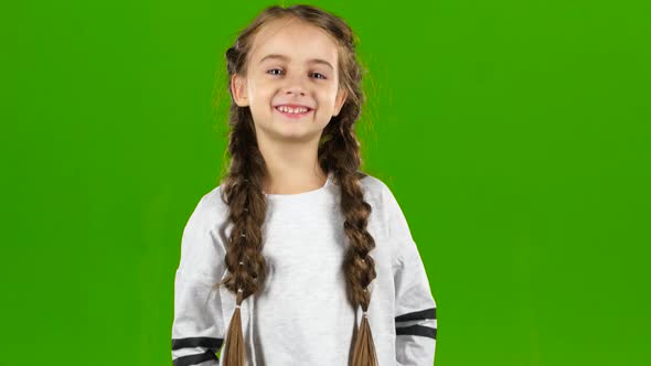 Baby Laughs Gaily. Green Screen