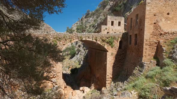 Riuns of Katholiko Monastery, Chania Region on Crete Island, Greece