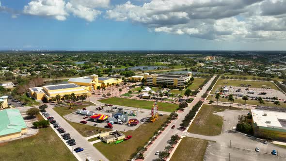 Aerial Video Downtown Port St Lucie Fl 4k. Midflorida Credit Union Event Center