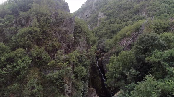 Approaching the White Drin Waterfall and Zhleb Mountains in Kosovo