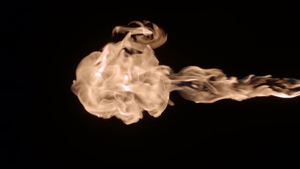 Super Slow Motion Shot of Fire Flame Isolated on Black Background