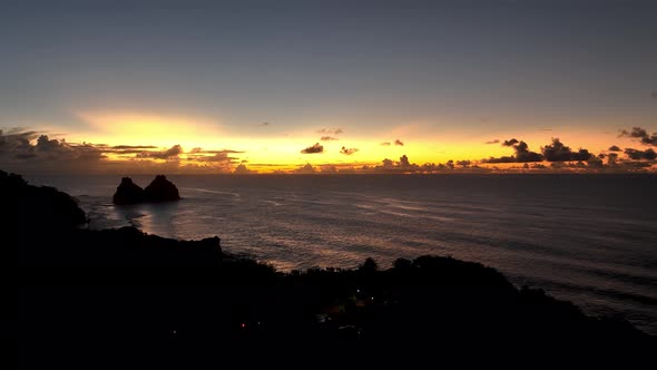 Sunset Fernando de Noronha Archilepago at Pernambuco state Brazil.