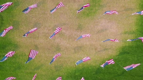 Pepperdine University - Overhead Shot Of Flags Waving At Alumni Park To Honor The Lives Lost On Hist