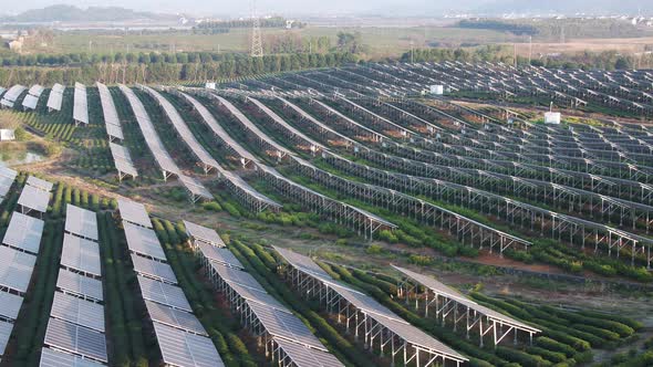 Solar power station in montain