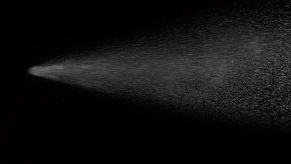 Super Slow Motion Shot of Spray Stream Isolated on Black Background at 1000 Fps.