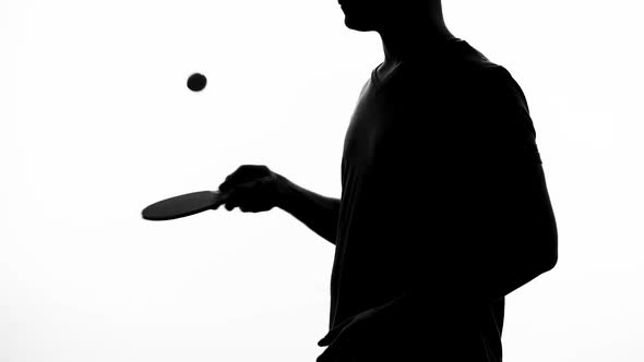 Sportsman Shadow Bouncing Ping Pong Ball With Racket, Active Hobby, Training