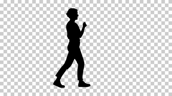 Silhouette woman dancing, Alpha Channel