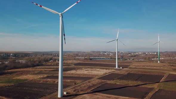 Aerial Photography of Windmills at an Air Power Plant