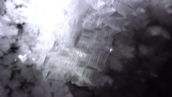 In the Mountains Inside a Glacier in an Ice Cave