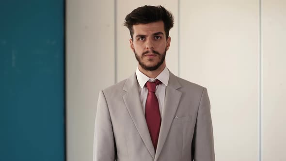 career, success-young confident businessman crossing his arms smiling at camera