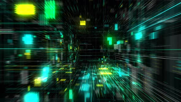 Flight cosmic futuristic HUD tunnel seamless VJ loop