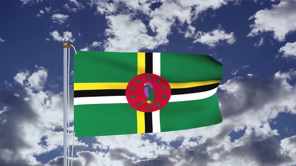 Dominica Flag Waving 4k