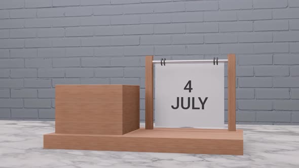 4 July date on calendar