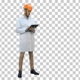 Civil engineer in white coat preparing report, Alpha Channel - VideoHive Item for Sale
