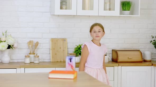 the Girl is Filming Her Dance on the Phone